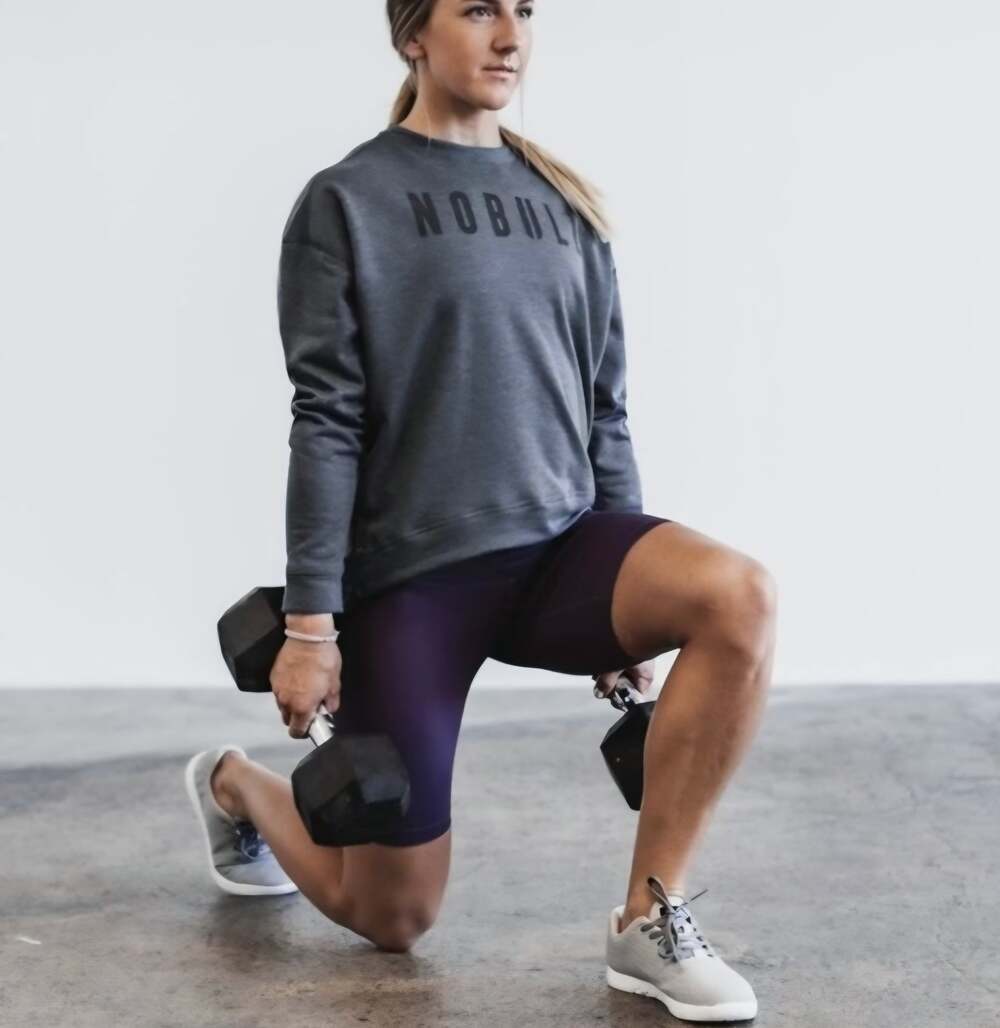 NOBULL Crew Neck Sweatshirt women's size XS Gray Gym Workout Athleisure New